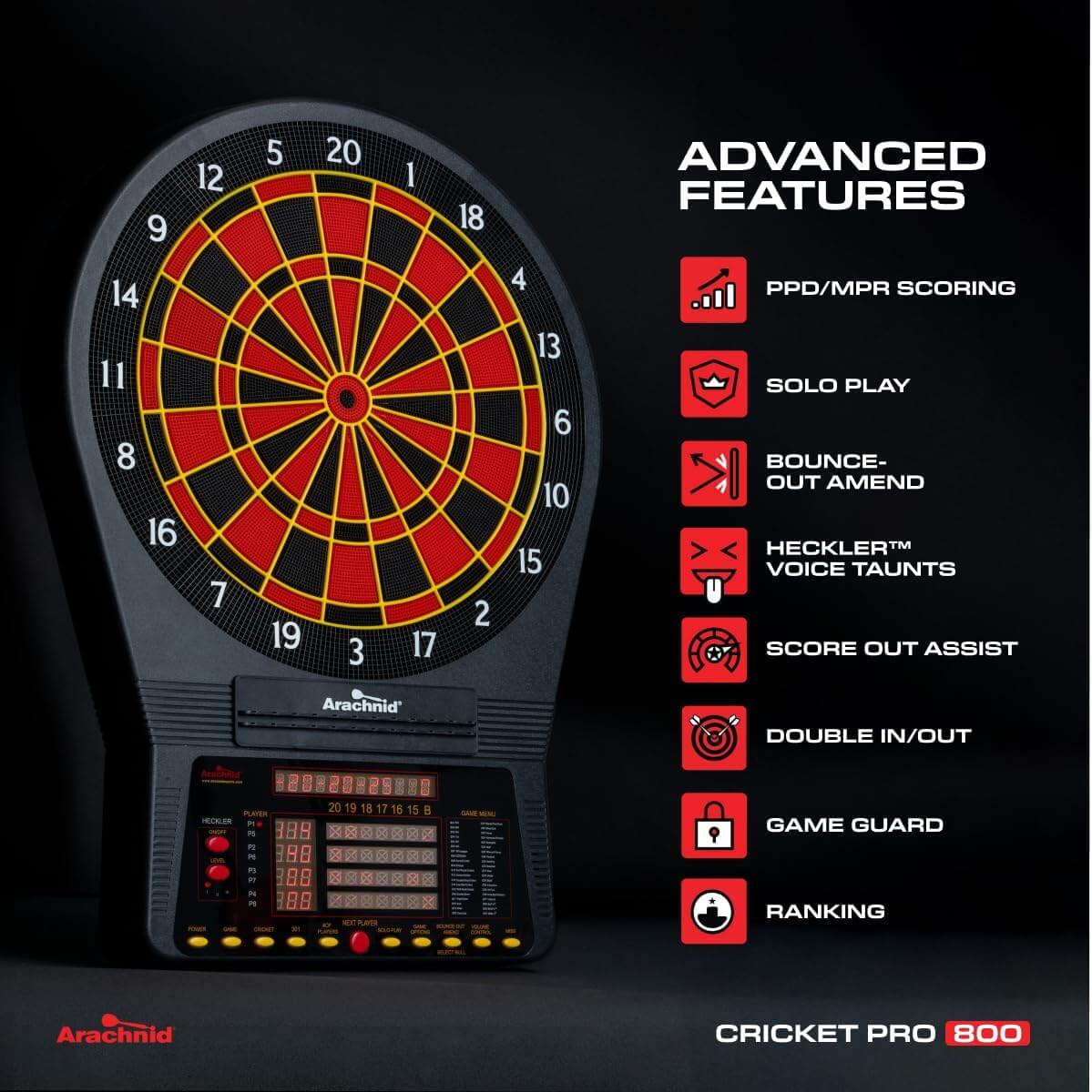 Arachnid Cricket Pro — best tournament electronic dart board 2026