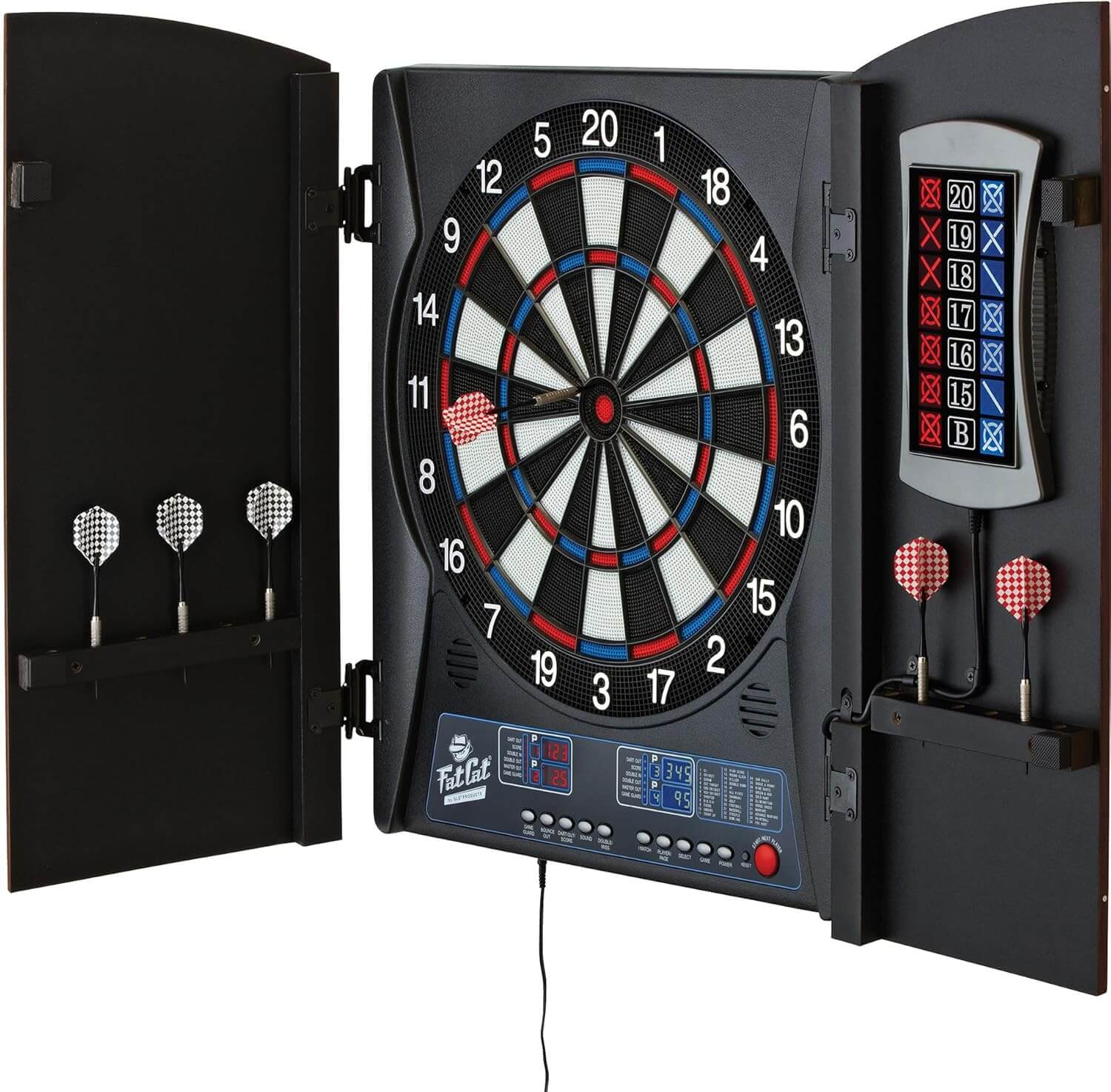 Fat Cat Mercury — best electronic dart board with cabinet 2026