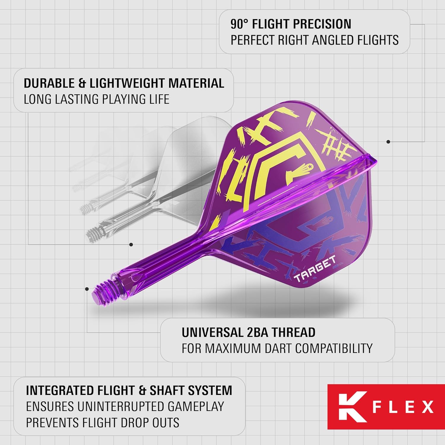 Target Luke Littler K Flex flights close up