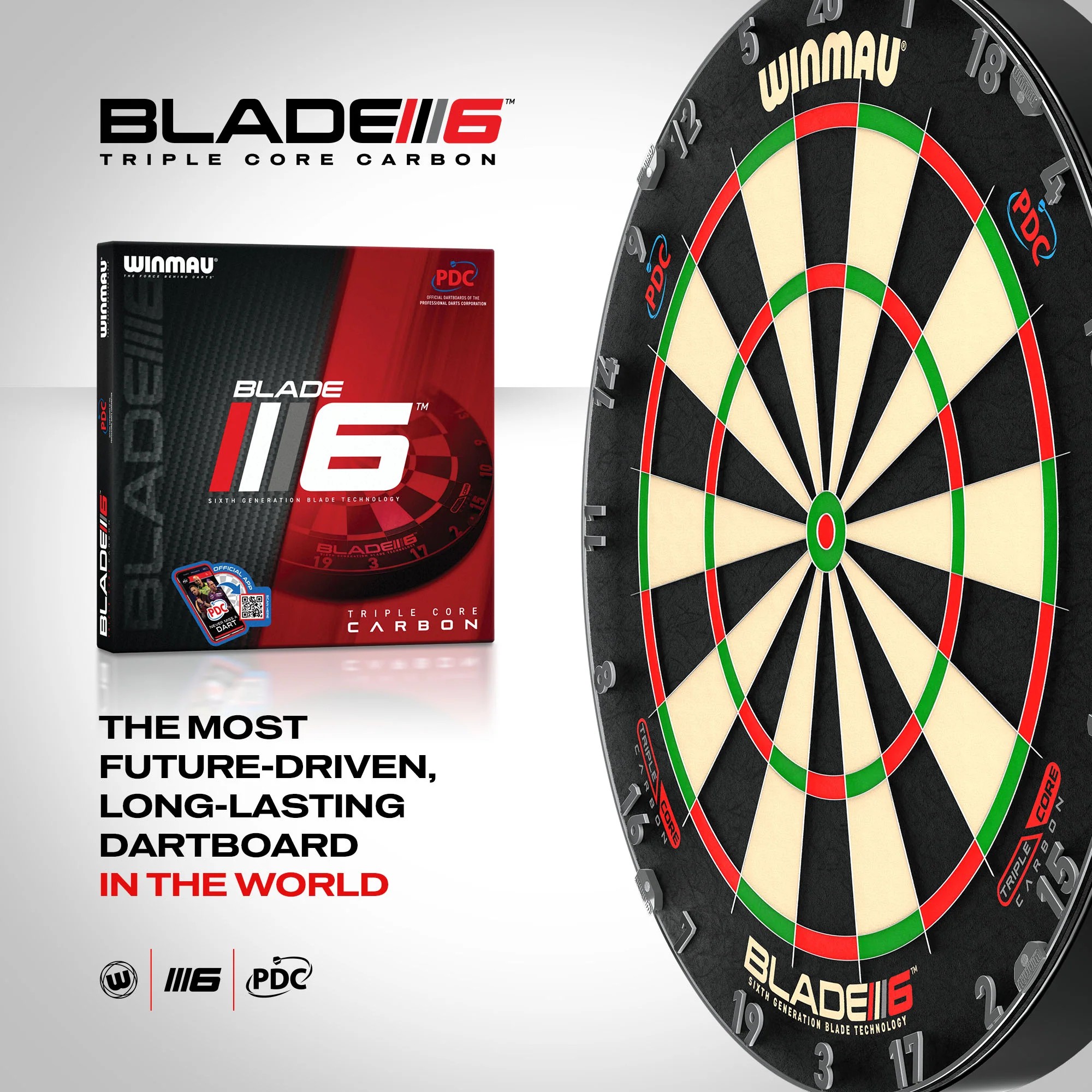 Winmau Blade 6 Triple Core dartboard detail