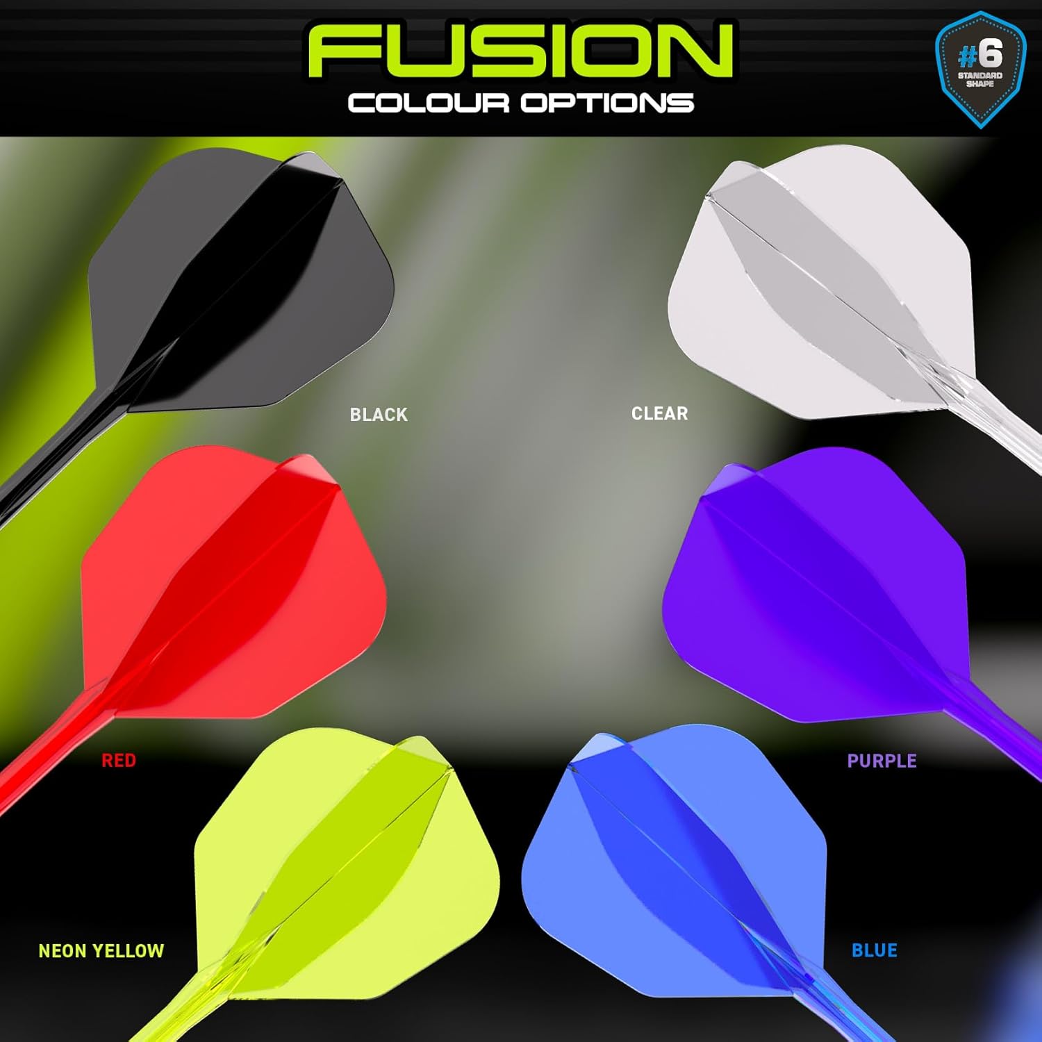 Winmau Darts Fusion flights colours
