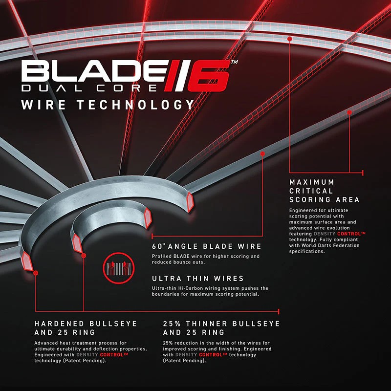 Winmau Blade 6 Dual Core dartboard sisal