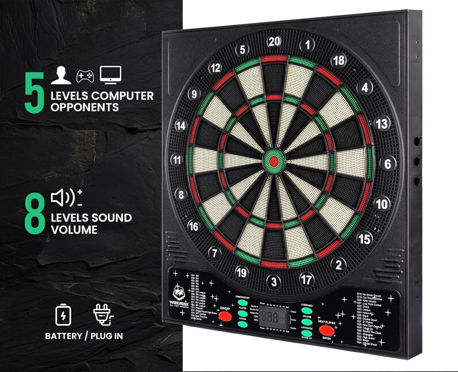 WIN.MAX Electronic — best family electronic dart board 2026